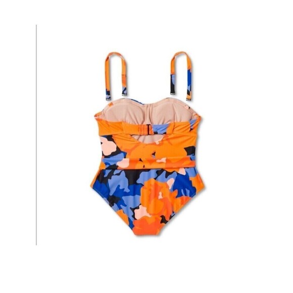 NWOT Tabitha Brown  One Piece Swimsuit Multicolor 18W Floral Print Tie-Front - Picture 5 of 14